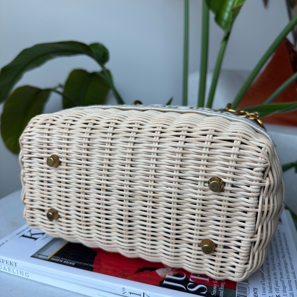 Dior White & Natural Woven Diorissimo Tote - Picture 9 of 11